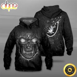 Lava Skull Oakland Raiders Nfl Fan 3d Hoodie