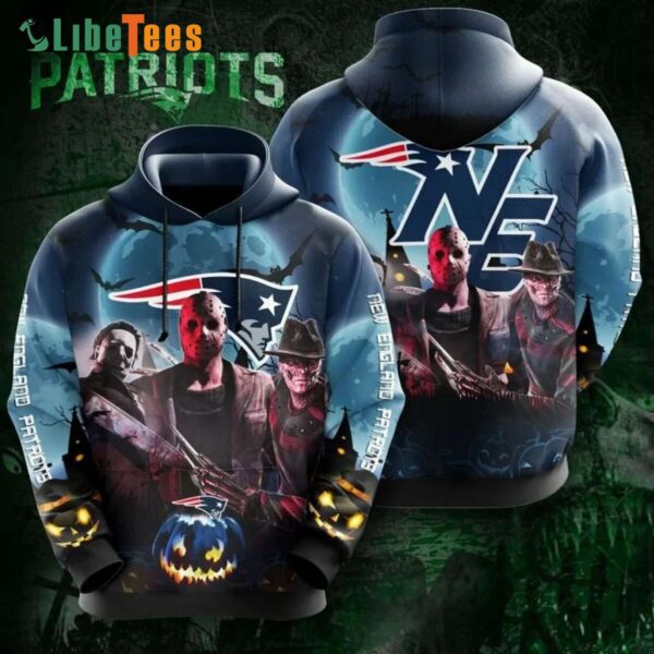 Lotuska Horror Movie Halloween New England Patriots Hoodie Gifts For Patriots Fans