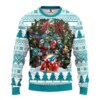 Miami Dolphins Tree helmet Ugly Christmas Fleece Sweater