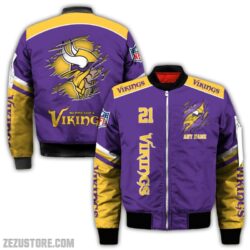 Minnesota Vikings NFL all over 3D Bomber jacket, fooball gift for fan