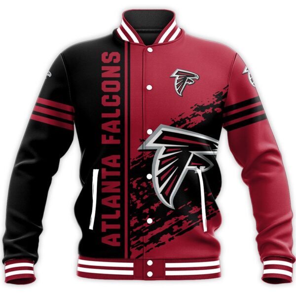 NFL Atlanta Falcons Baseball Jacket Quarter Style