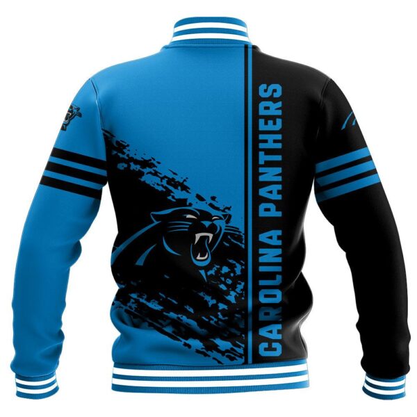 NFL Carolina Panthers Baseball Jacket Quarter Style 1