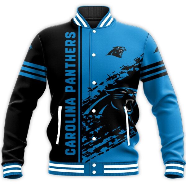 NFL Carolina Panthers Baseball Jacket Quarter Style