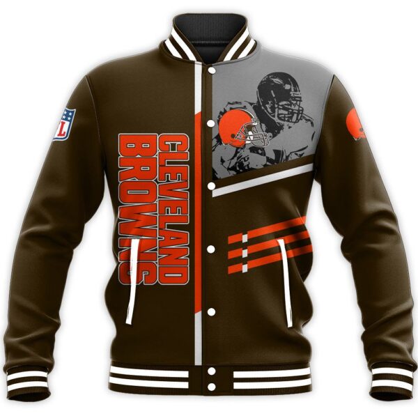 NFL Cleveland Browns Baseball Jacket Personalized name Football For Fan