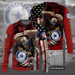 NFL Dallas Cowboys Custom Name One Nation Under God All-Over Print Thicken Sweater