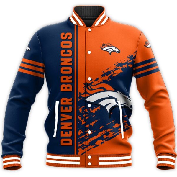 NFL Denver Broncos Baseball Jacket Quarter Style