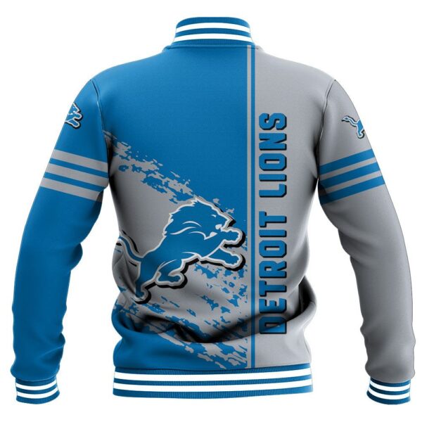 NFL Detroit Lions Baseball Jacket Quarter Style 1