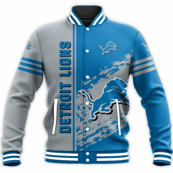 NFL Detroit Lions Baseball Jacket Quarter Style