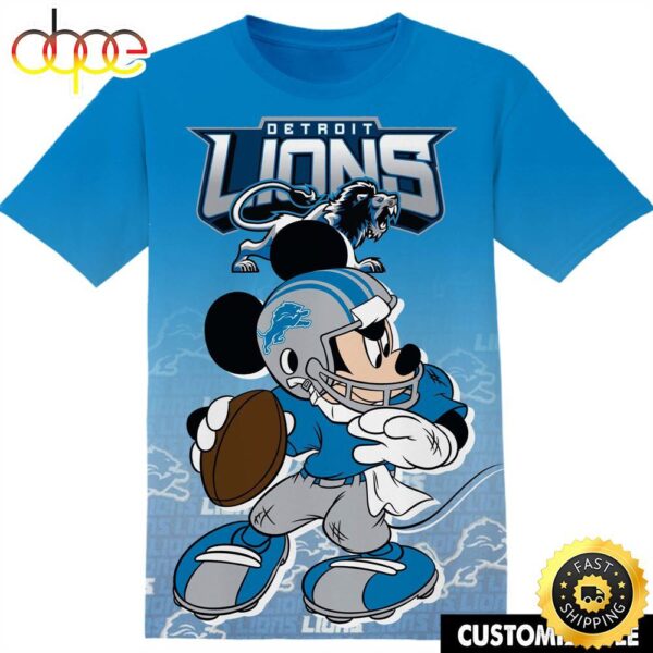 NFL Detroit Lions Disney Mickey Tshirt Adult And Kid Tshirt