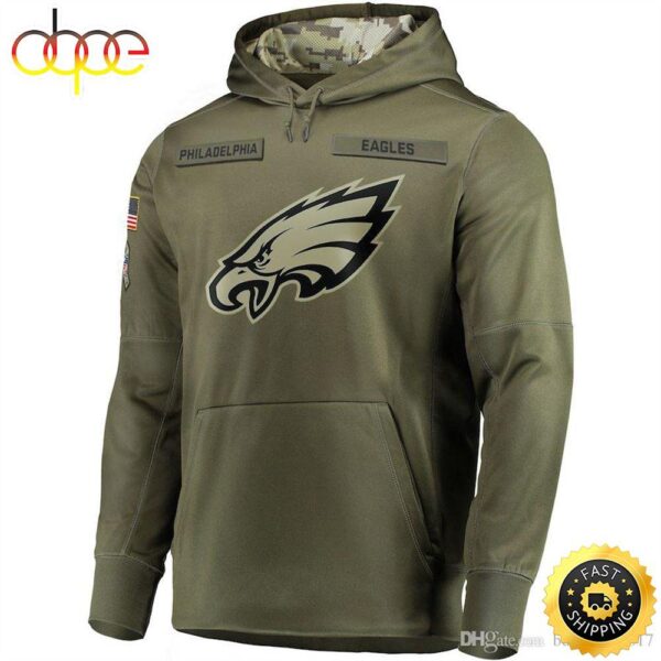 NFL Eagles Logo Olive Green 3D Hoodie All Over Print Shirt