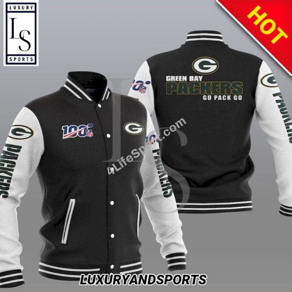 NFL Green Bay Packers 100th Anniversary Season Baseball Jacket