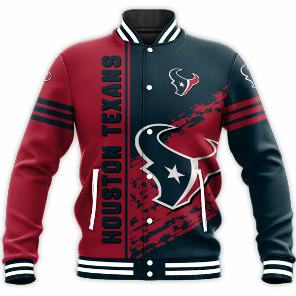 NFL Houston Texans Baseball Jacket Quarter Style