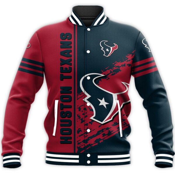 NFL Houston Texans Baseball Jacket Quarter Style