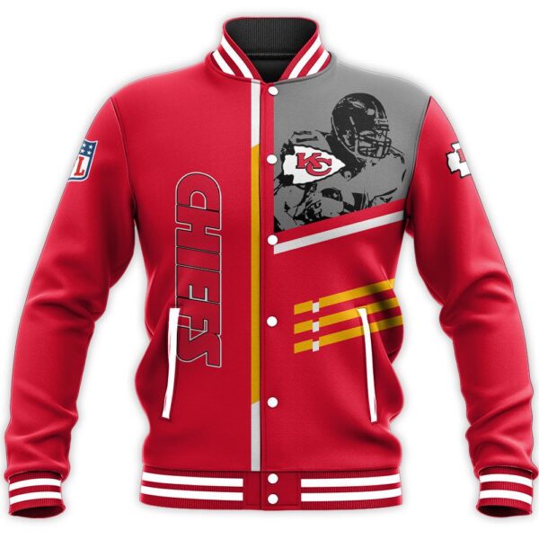 NFL Kansas City Chiefs Baseball Jacket Personalized name Football For Fan