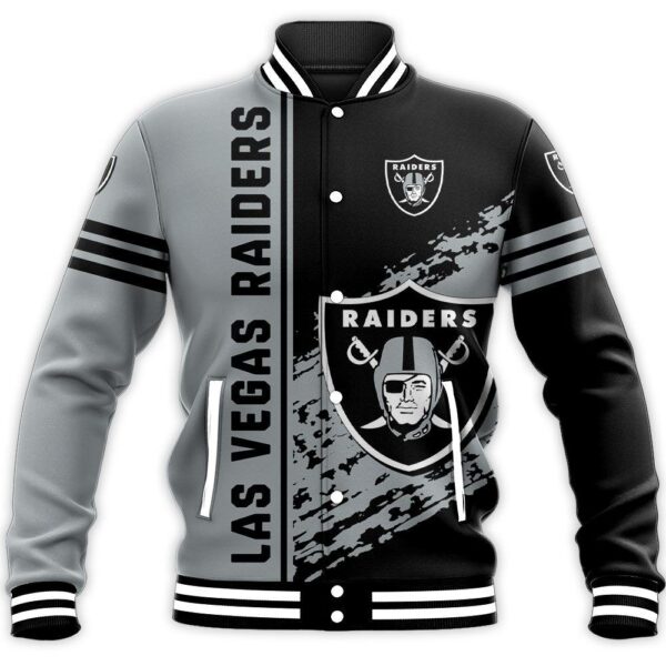 NFL Las Vegas Raiders Baseball Jacket Quarter Style