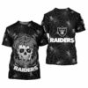 NFL Las Vegas Raiders Halloween Skull web Black T-Shirt NFL Las Vegas Raiders Halloween Skull web Black T Shirt