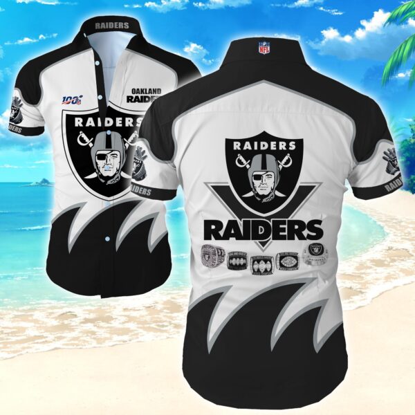 NFL Las Vegas Raiders tropical full 3D shirt button up