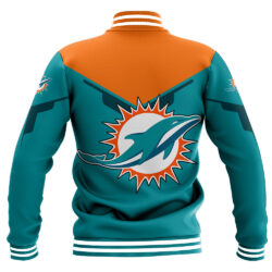 NFL Miami Dolphins Baseball Jacket Drinking style for fan NFL Miami Dolphins Baseball Jacket Drinking style for fan 1