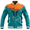 NFL Miami Dolphins Baseball Jacket Drinking style for fan NFL Miami Dolphins Baseball Jacket Drinking style for fan