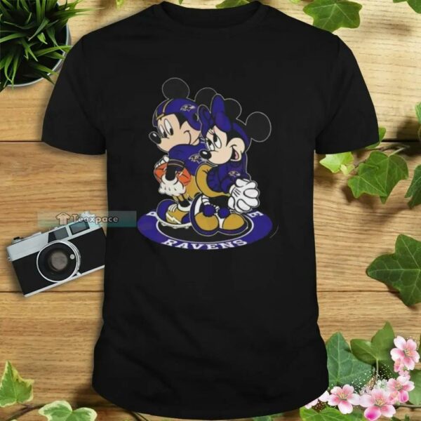 NFL Mickey Mouse And Minnie Mouse Baltimore Ravens Shirt 1