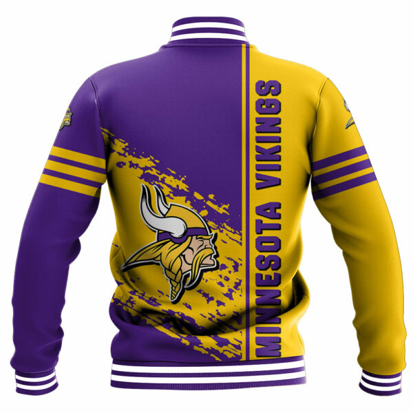 NFL Minnesota Vikings Baseball Jacket Quarter Style 1
