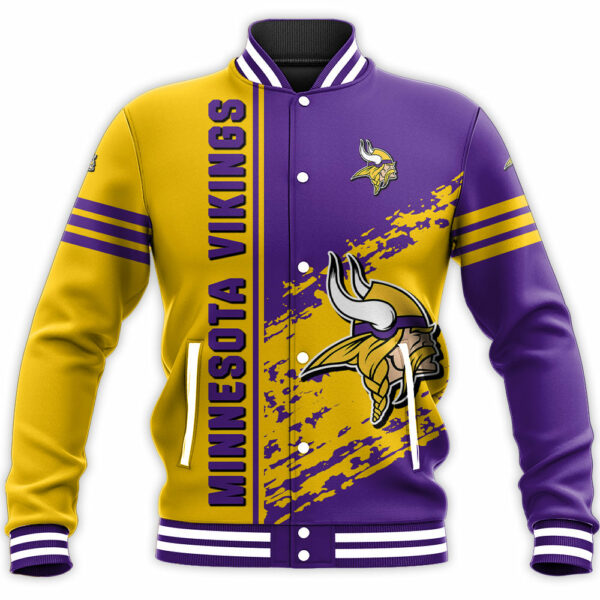 NFL Minnesota Vikings Baseball Jacket Quarter Style