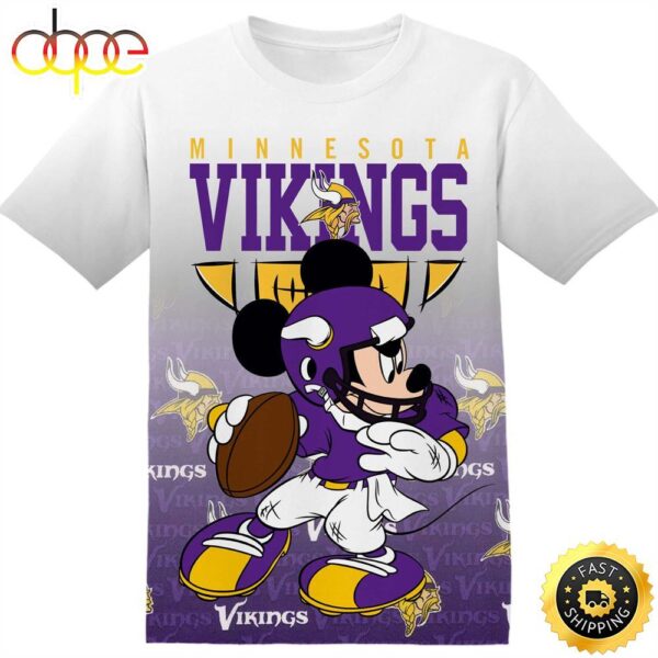 NFL Minnesota Vikings Mickey Tshirt Adult And Kid Tshirt