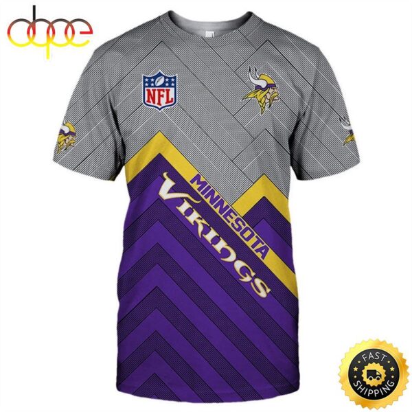 NFL Minnesota Vikings NFL Logo 3D T shirtHoodie All Over Print Shirts