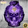 NFL Minnesota Vikings Neon Purple Skull 3D Hoodie All Over Print Shirts NFL Minnesota Vikings Neon Purple Skull 3D Hoodie All Over Print Shirts