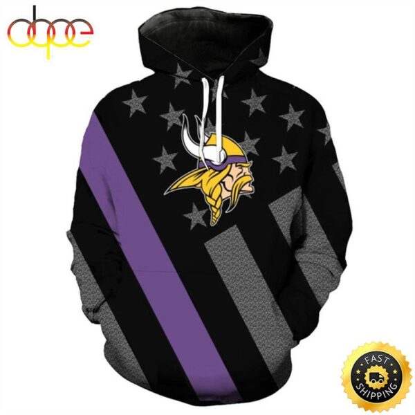 NFL Minnesota Vikings Patriotic 3D Hoodie All Over Print Shirts