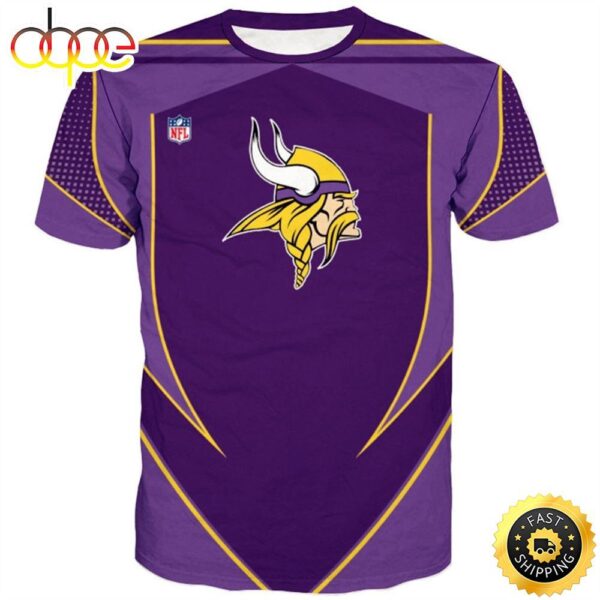 NFL Minnesota Vikings Vikings Logo 3D T shirt All Over Print Shirts