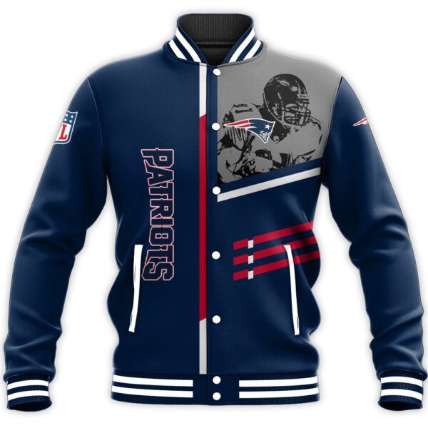 NFL New England Patriots Baseball Jacket Personalized name Football For Fan