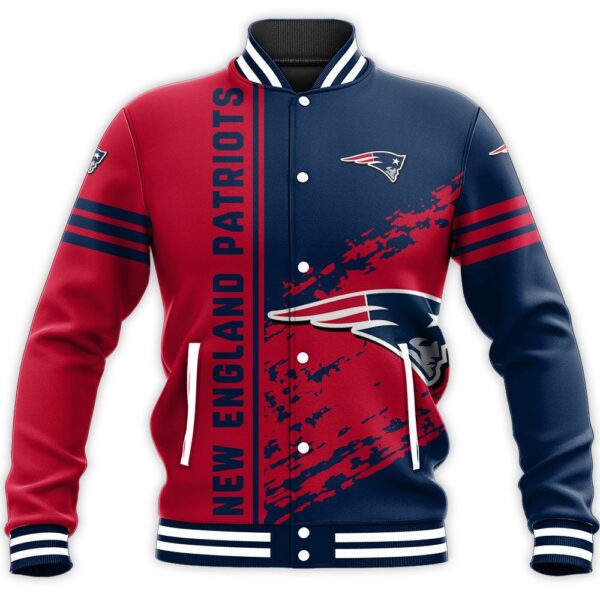 NFL New England Patriots Baseball Jacket Quarter Style