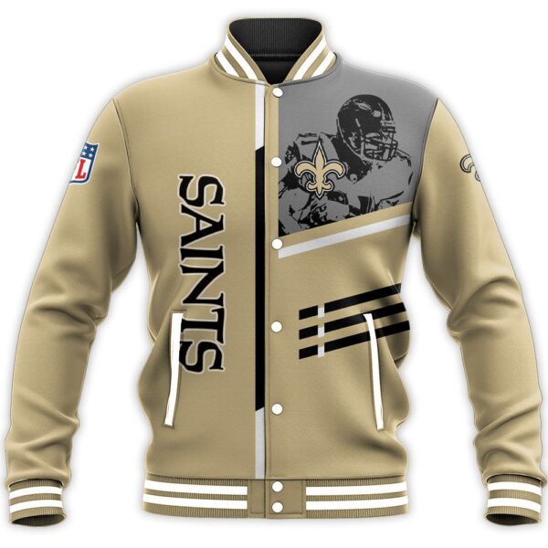 NFL New Orleans Saints Baseball Jacket Personalized name Football For Fan