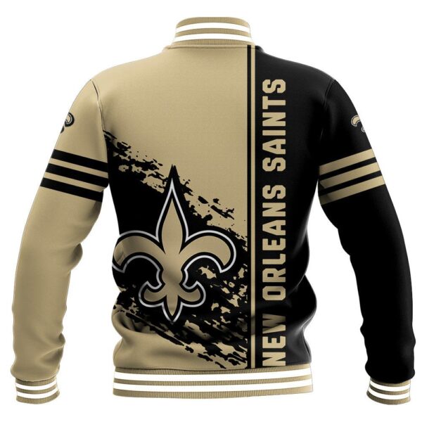 NFL New Orleans Saints Baseball Jacket Quarter Style 1