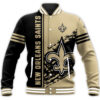 NFL New Orleans Saints Baseball Jacket Quarter Style