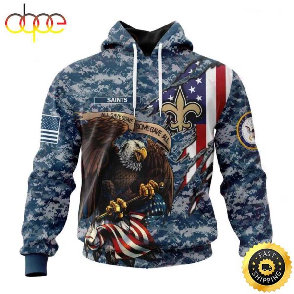 NFL New Orleans Saints Honor Us Navy Veterans 3D Hoodie