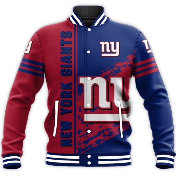 NFL New York Giants Baseball Jacket Quarter Style