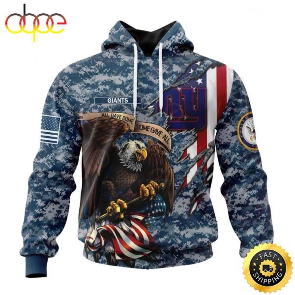 NFL New York Giants Honor Us Navy Veterans 3D Hoodie