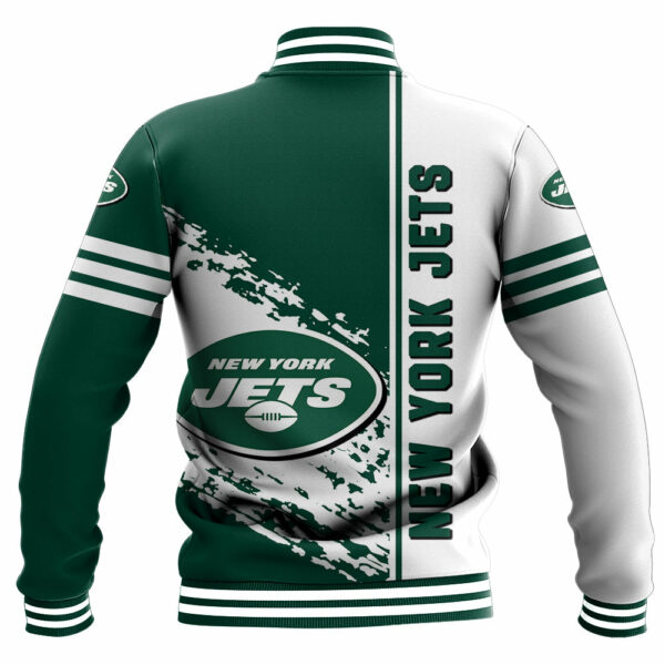NFL New York Jets Baseball Jacket Quarter Style 1