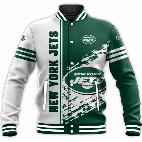 NFL New York Jets Baseball Jacket Quarter Style