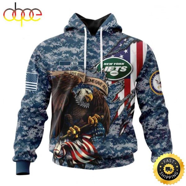 NFL New York Jets Honor Us Navy Veterans 3D Hoodie