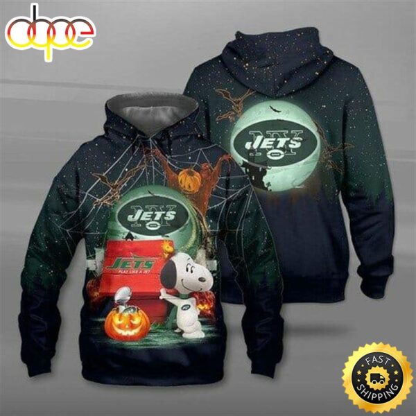 NFL New York Jets Snoopy Halloween Pullover Hoodie