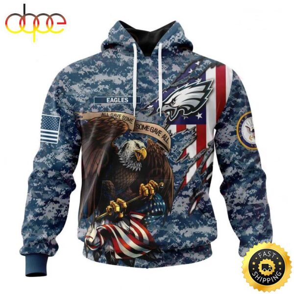 NFL Philadelphia Eagles Honor Us Navy Veterans 3D Hoodie