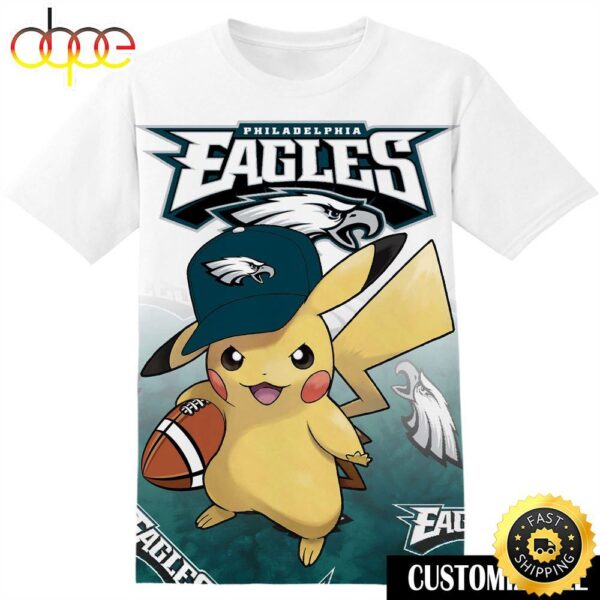 NFL Philadelphia Eagles Pokemon Pikachu Tshirt Adult And Kid Tshirt