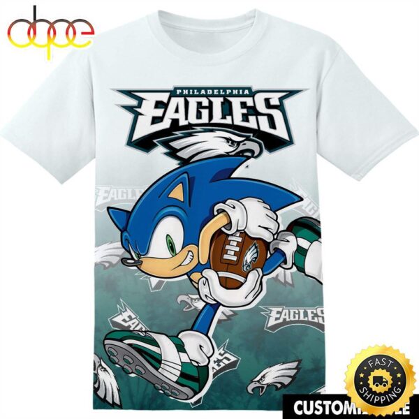 NFL Philadelphia Eagles Sonic the Hedgehog Tshirt Adult And Kid Tshirt