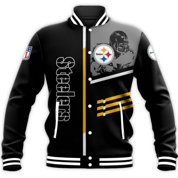 NFL Pittsburgh Steelers Baseball Jacket Personalized name Football For Fan