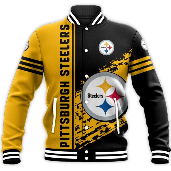 NFL Pittsburgh Steelers Baseball Jacket Quarter Style