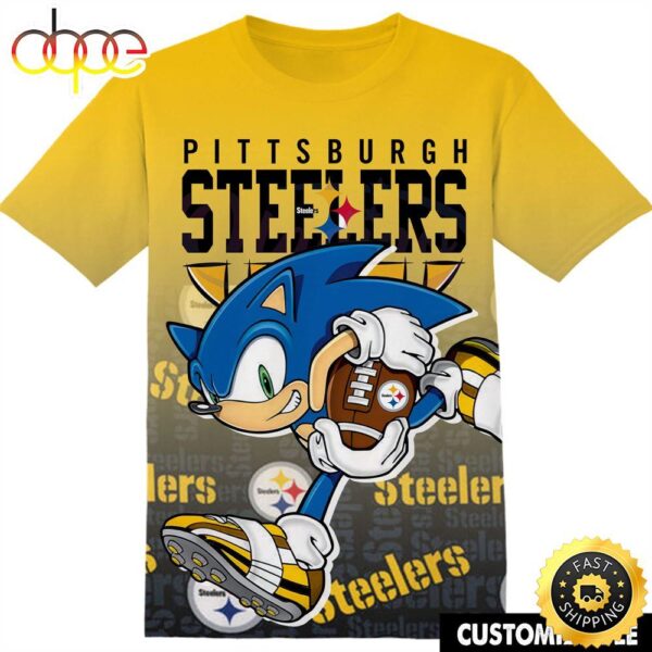 NFL Pittsburgh Steelers Sonic the Hedgehog Tshirt Adult And Kid Tshirt
