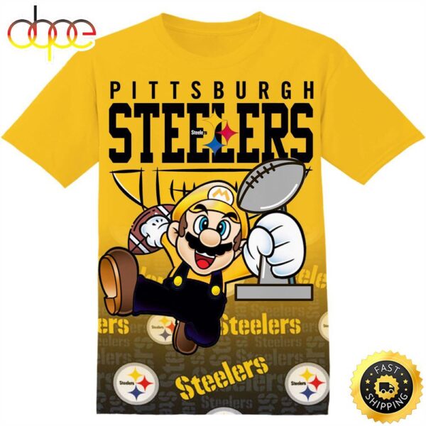 NFL Pittsburgh Steelers Super Mario Tshirt Adult And Kid Tshirt